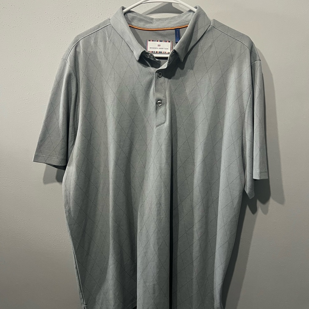 Modern Ambition Men's Short Sleeve Polo Shirt, Gray, Size XL